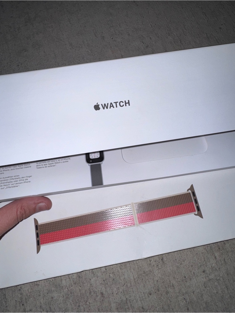 Apple Nylon Sport Loop Band — Coral and Tan - Picture 3 of 4